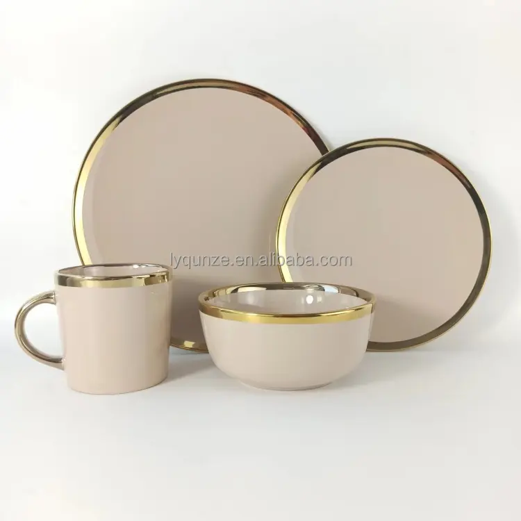 New design western Chic skin color Tableware & Dinnerware with gilt-edged glazed