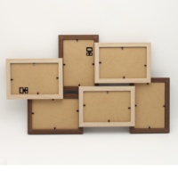 Moderno Clásico 6-Apertura 4x6 Pulgadas MDF Marco de fotos de madera Logotipo personalizable para uso doméstico y de oficina