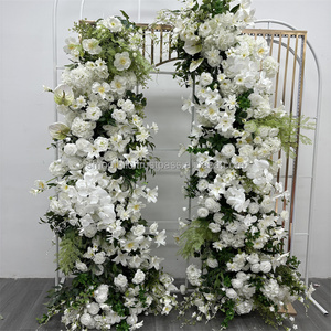 ธงประดับดอกไม้ประดิษฐ์สีขาวและสีเขียวแบบโค้งสำหรับจัดงานแต่งงาน - Product Image 2