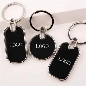 Quảng cáo khuyến mại Quà Tặng kim loại khắc laser Keychain Logo Hợp kim kẽm Keychain trống Keychain