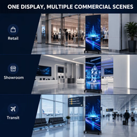 Platzsparende IP65 Outdoor LED-Posteranzeige Tragbare Vertikale Digitale Werbetafel 5 Jahre Garantie Integriertes CMS Keine Installation Erforderlich