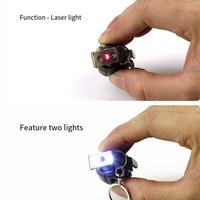 Porte-clés tendance en acier inoxydable rond, imprimé UV, avec mini lampe torche LED infrarouge et mousqueton, jouet à suspendre