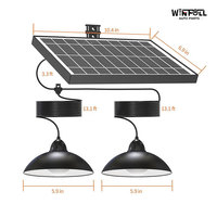 Lámparas Solares LED para Exteriores, Impermeables, para Jardín, Lámpara de Pared Dividida, Lámpara de Calle para Interiores, Doble Cabezal, Colgante, Regulable, Luz Neutra