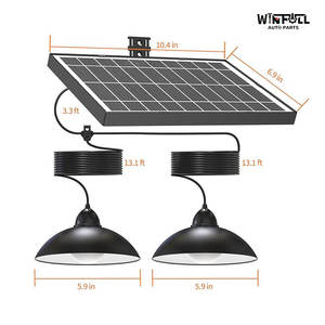 Luces LED Solares para Exteriores, Lámpara de Jardín Impermeable, Lámpara de Pared Dividida, Lámpara de Calle para Interiores, Linterna Colgante de Doble Cabezal, Regulable - Product Image 2
