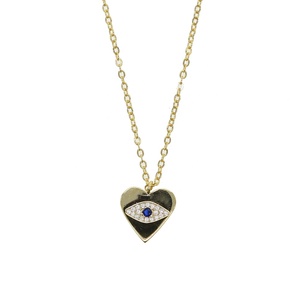 Collier pendentif cœur en métal œil du diable pour femme, bijoux neutres - Product Image 5