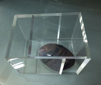 Boîte de ballon de football 5 côtés transparente personnalisée boîte de cube de présentation simple sport à couvercle coulissant pour ballon de football boîte d'emballage de balle de golf