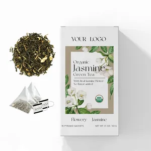 Chá verde de jasmine orgânico chinês premium, chá verde