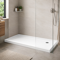Base de douche en acrylique imperméable à profil bas pour la rénovation de salle de bain, facile à nettoyer, antidérapante