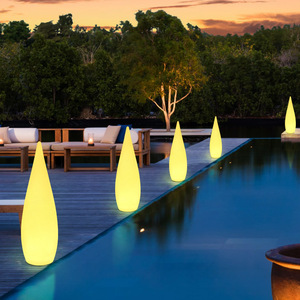 <b>LED</b> Teardrop Solar <b>Light</b> PE Plastic Waterproof Outdoor Lawn <b>Light</b> For <b>Bars</b> Restaurants Home Geometric Abstract Art Design - Product Image 4