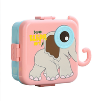 Boîte à lunch bento micro-ondable à double couche avec dessin de dinosaure
