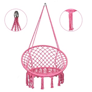 Creativo bajo MOQ hecho a mano Rosa macramé colgante hamaca silla mayorista fabricante venta directa de fábrica - Product Image 1