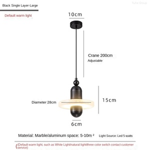 Lámpara Colgante Nórdica Pequeña de Mármol Ovalado con LED para Decoración de Dormitorio, Comedor o Restaurante - Product Image 6