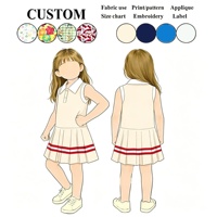 Nouvelle Arrivée 2026 – Robe Polo Sans Manches Mignonne pour Filles (6-14 Ans) à Rayures, Coupe Trapèze avec Ourlet Plissé, Idéale pour l'École et le Quotidien, en Coton Respirant