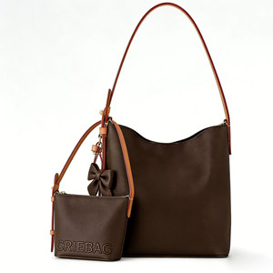 <span class=keywords><strong>Bolso</strong></span> Hobo de Cuero PU Marrón Vintage de Lujo con Lazo Decorativo y Mini Bolsa para <span class=keywords><strong>Mujer</strong></span>, <span class=keywords><strong>Bolso</strong></span> de Hombro de Diseñador Moderno - Product Image 1