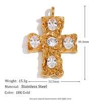Nouvelle mode 18K or PVD placage acier inoxydable rétro personnalité bijoux à bricoler soi-même accessoires arc vague perle charme femme