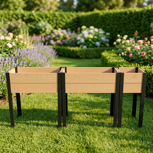 Nouvelle Jardinière surélevée moderne en WPC 2026, 81 cm de hauteur, sans se pencher, imperméable <span class=keywords><strong>pour</strong></span> l'extérieur, idéale <span class=keywords><strong>pour</strong></span> la <span class=keywords><strong>menthe</strong></span> - Product Image 3