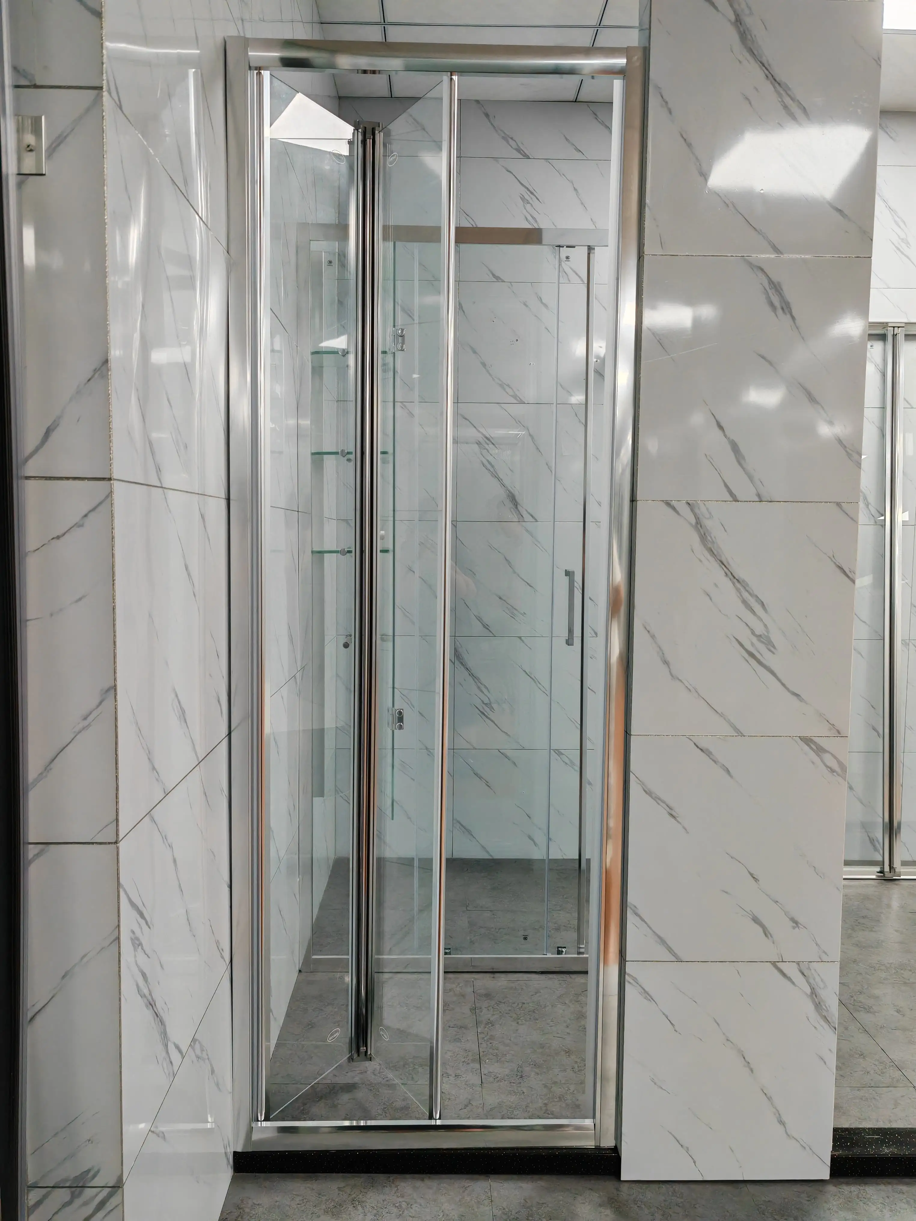 bi fold glass shower door screen bi-fold shower door bathroom folding glass shower doors