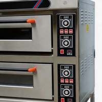 Four à pâtisserie électrique à 2 niveaux avec commande par bouton facile à utiliser, pour la cuisson de biscuits, de pain, de poisson, destiné à l'industrie de la restauration