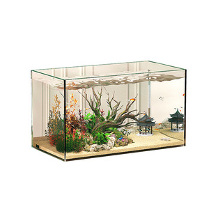 Hoogwaardig transparant glazen rechthoekig aquascaping-ecosysteem aquarium 5W milieuvriendelijk 5L kantoor woonkamer gespecialiseerd voor schildpadden en vissen - Product Image 5