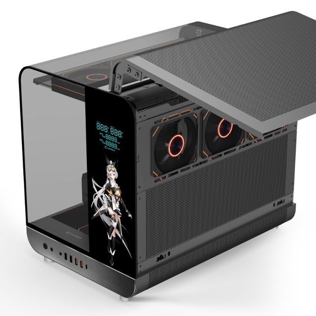 ZeroMaster Mid-tower MATX Gamer PC Case Customizable USB3.0 Tempered Glass New LCD Screen Direct Stock New Design Computer Case