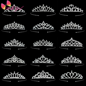 Bellworld all'ingrosso accessori per feste di compleanno per bambini corona fascia per capelli cerchio principessa per bambini tiara corona fascia per capelli per bambini - Product Image 1