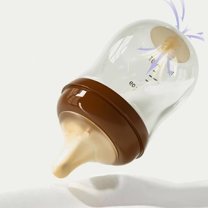 Mamadeira de Vidro Cristal Diamante Anti-Cólica para Recém-Nascidos com Fundo de Calibre Largo e Bico de Silicone Livre de BPA com Estampa - Product Image 4