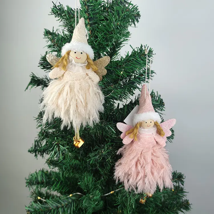 Cute Christmas Tree Home Party Holiday Hanging Xmas Decor Doll Plush Fairy Angel Pendant Christmas Ornaments