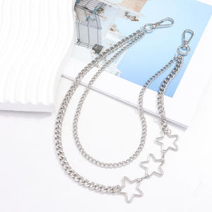 Chaîne de taille en alliage de zinc en forme d'étoile, double couche, style hip-hop, chaîne de corps tendance, usage quotidien, chaîne de pantalon unisexe - Product Image 3