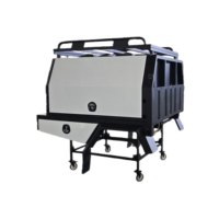 Caisse de camionnette personnalisée en aluminium pour Hilux Landcruiser 79, avec boîte à outils et kit de camping avec cuisine