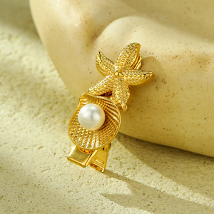 กิ๊บติดผมรูปผีเสื้อประดับมุก - กิ๊บหนีบผมสแตนเลสทรงหอยเชลล์อเนกประสงค์และทันสมัยสำหรับขาย - Product Image 3