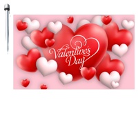 Bannière de la Saint-Valentin, drapeau extérieur, nouveau modèle 5'x3', imprimé sur des bannières de haute qualité