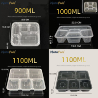 Boîte alimentaire multi-compartiments avec logo personnalisé, avec gobelet à soupe, boîte à emporter, conteneur pour traiteur commercial