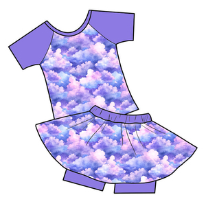 Conjunto de Falda y Camiseta de Manga Corta Raglán para Niñas, Marca Milk Silk - Product Image 5