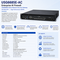 USG6685E-AC Kurumsal Yapay Zeka Güvenlik Duvarı, 4X10GE SFP+, Yüksek Performanslı NGFW, USG6600E Serisi Ağ Güvenlik Ağ Geçidi
