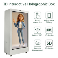Projecteur holographique AI VISIGN de 86 pouces grandeur humaine, boîte LCD transparente avec caméra et microphone, affichage virtuel interactif en temps réel