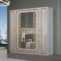 Ensemble de chambre à coucher de luxe avec lit double king size à cadre en bois, tête de lit en tissu queen size, meubles modernes en bois MDF pour chambre complète