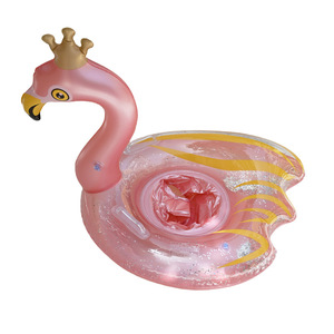 Bouée gonflable flamant rose avec paillettes pour enfants et adultes, jouet aquatique pour piscine - Product Image 4