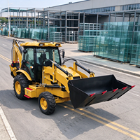 Traktor Kompak 4X4 dengan Loader dan Backhoe, Kabin Backhoe Loader Hidrolik dengan Harga Kompetitif