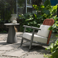 Ensemble de chaises longues d'extérieur en alliage d'aluminium Meiqi avec table d'appoint en rotin PE, design moderne, imperméable et durable pour le parc