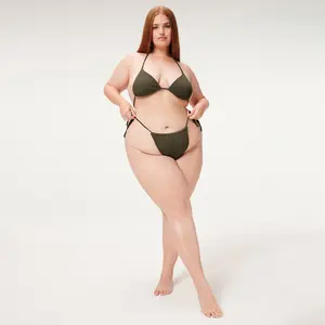 Custom Eco-friendly Swimwear Beachwear 2 Pieces Plus Size Thong Bikini For Fat Girls