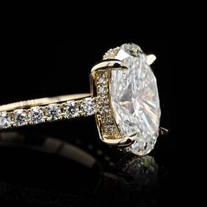 Bague en diamant de laboratoire, or massif 14 carats, taille ovale, couleur D, luxe, pour femme, RIZTA JEWELS, certifiée IGI, bijoux fins pour mariage et fiançailles - Product Image 3