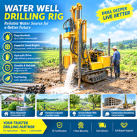 Foreuse hydraulique mobile tout-terrain sur chenilles CE 200m 300m pour puits d'eau, forage de sondages et irrigation