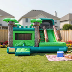 Aire de jeux gonflable extérieure, château gonflable pour enfants avec toboggan, structure de saut sur arbre, 6x7m - Product Image 1