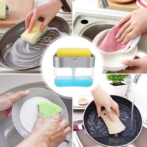Tempat Spons Cuci Piring 2 in 1 dengan Logo Kustom, Dispenser Sabun Plastik, dan Wadah Spons Cuci Tangan Berbahan Plastik - Product Image 5