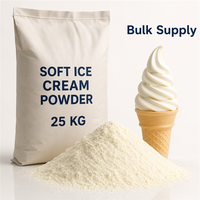 Préparation en poudre pour machine à crème glacée molle, conditionnement personnalisé en vrac de 25 kg, pour usage commercial