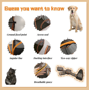 Parc de jeu pour chien en PET nouveau parc de jeu pour chien chat portable écologique cadre en fer pliable fil d'acier <span class=keywords><strong>Style</strong></span> simple tunnel pour animaux de compagnie respirant - Product Image 5