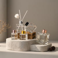 Bouteilles diffuseurs d'aromathérapie de luxe en verre transparent vides de 50ml/100ml/150ml/200ml, rechargeables, pour diffuseurs à bâtonnets, pour parfums d'intérieur et projets DIY