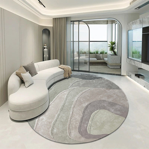 Handmade tùy chỉnh Thảm tròn thảm tùy chỉnh thiết kế sang trọng pha Lê Nhung thảm cho phòng khách, phòng ăn, khách sạn, văn phòng - Product Image 2