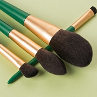 Ensemble de pinceaux de maquillage professionnels personnalisés en usine, 11 pièces, poils synthétiques verts de haute qualité, pour le correcteur et l'eye-liner