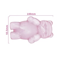 Tapis de souris transparent en gel avec repose-poignet en forme d'ours de dessin animé en cristal rose, tapis de souris de jeu pour la maison et le bureau